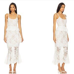 V. Chapman Vinetta White Lace Midi Dress size 0 $725